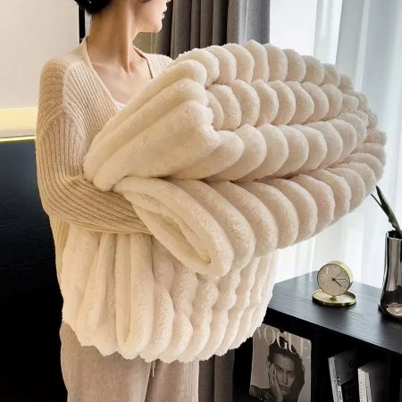 Plush Faux Fur Throw Blanket