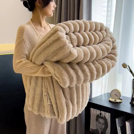 Plush Faux Fur Throw Blanket