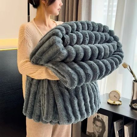 Plush Faux Fur Throw Blanket