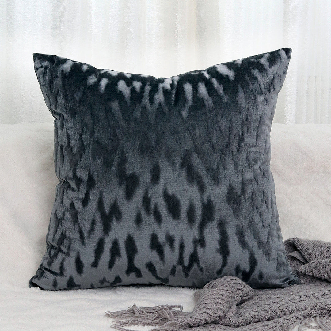 Plush Textured Velvet Square Throw Pillow Covers with Embossed Animal Jacquard