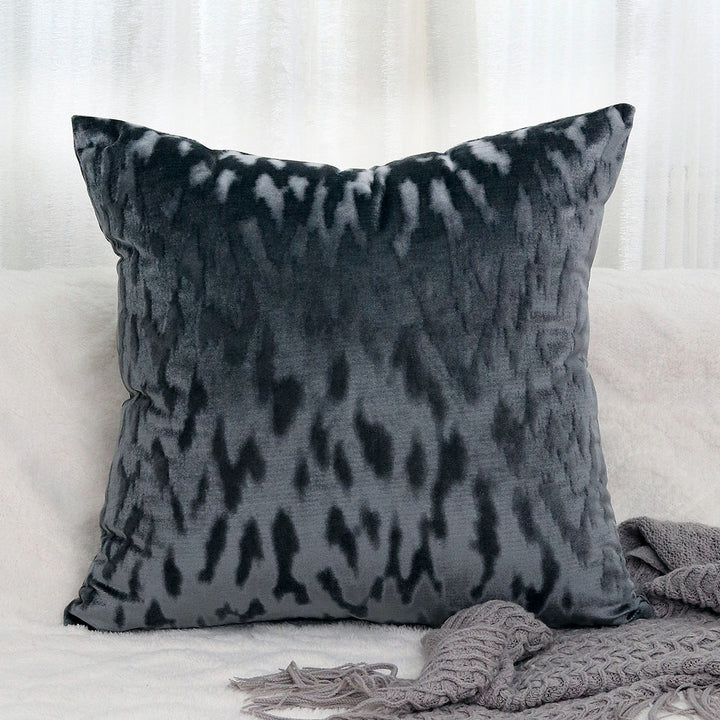 Plush Textured Velvet Square Throw Pillow Covers with Embossed Animal Jacquard