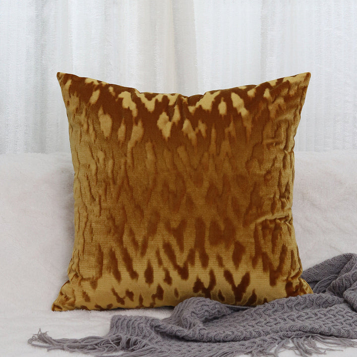 Plush Textured Velvet Square Throw Pillow Covers with Embossed Animal Jacquard