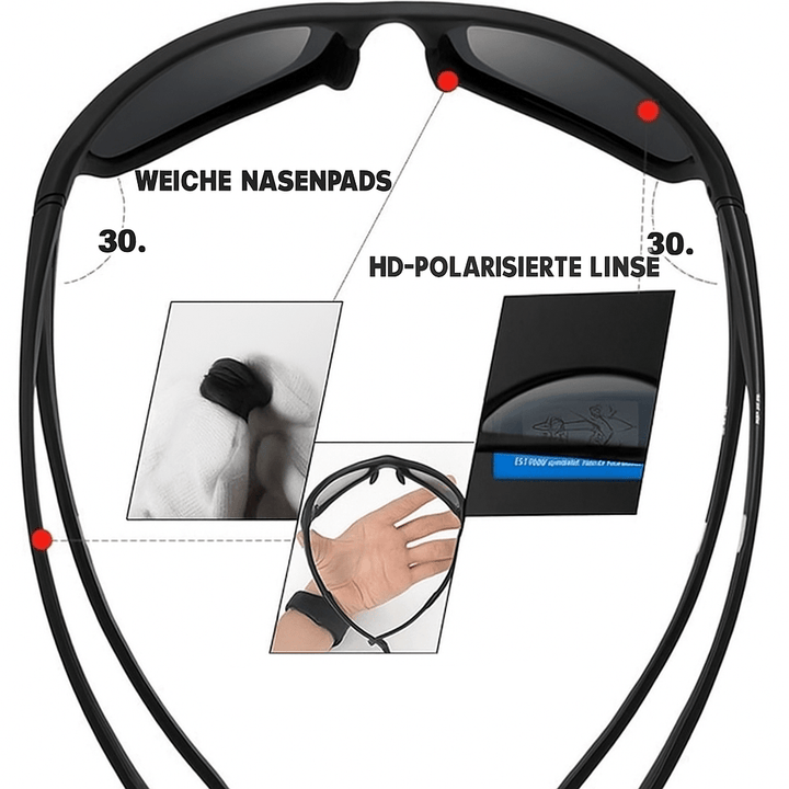 POLARSPORTX Pro - Polarised sports sunglasses with UV400 protection for outdoor &amp; everyday wear