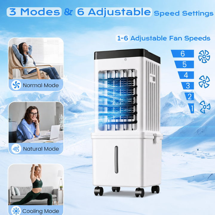 Portable Evaporative Air Cooler for Home, 12L Tank &amp; Timer - Image 1