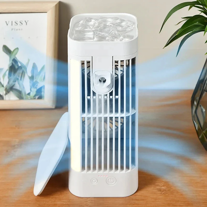 Portable USB Misting Fan with 3-Speed Airflow &amp; Night Light