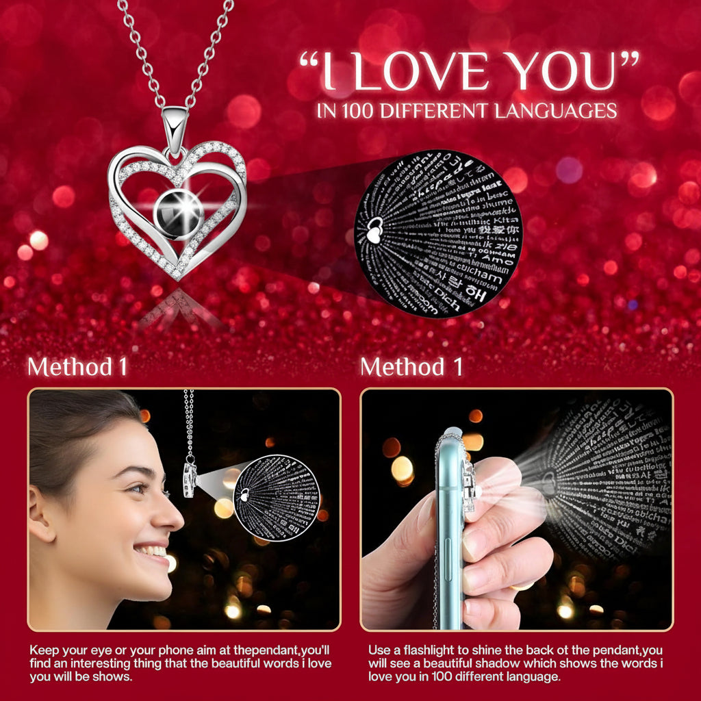 Preserved Eternal Flower Rose Gift Box with LED Light &amp; Love Necklace