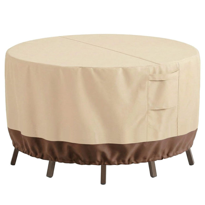 Protective Cover for Round Garden Tables Made of Breathable Material
