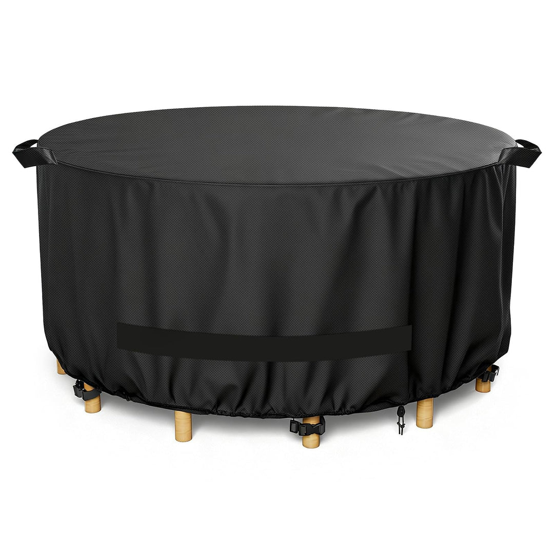 Protective Cover for Round Garden Tables Made of Breathable Material