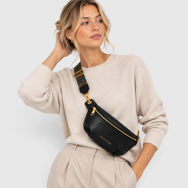 PU Leather Sling Bag with Wide Strap
