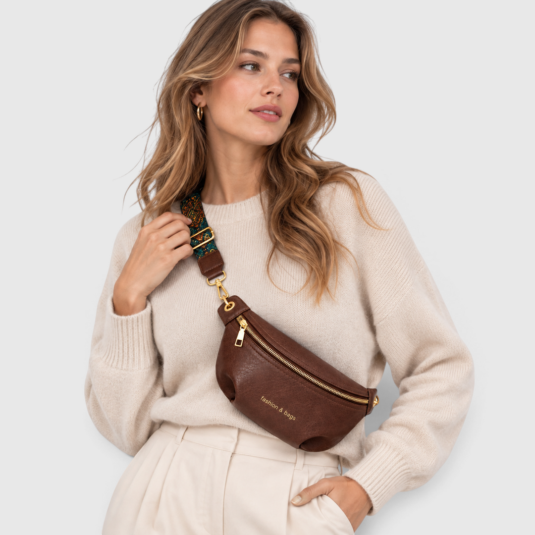 PU Leather Sling Bag with Wide Strap