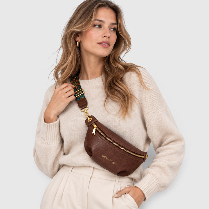 PU Leather Sling Bag with Wide Strap