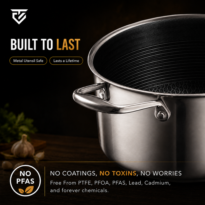 Pure Titanium Pot with Glass Lid