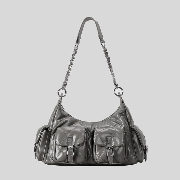 Quilted Multi-Pocket Handbag