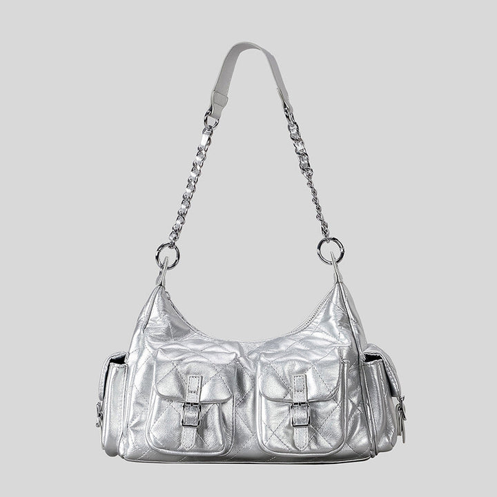 Quilted Multi-Pocket Handbag