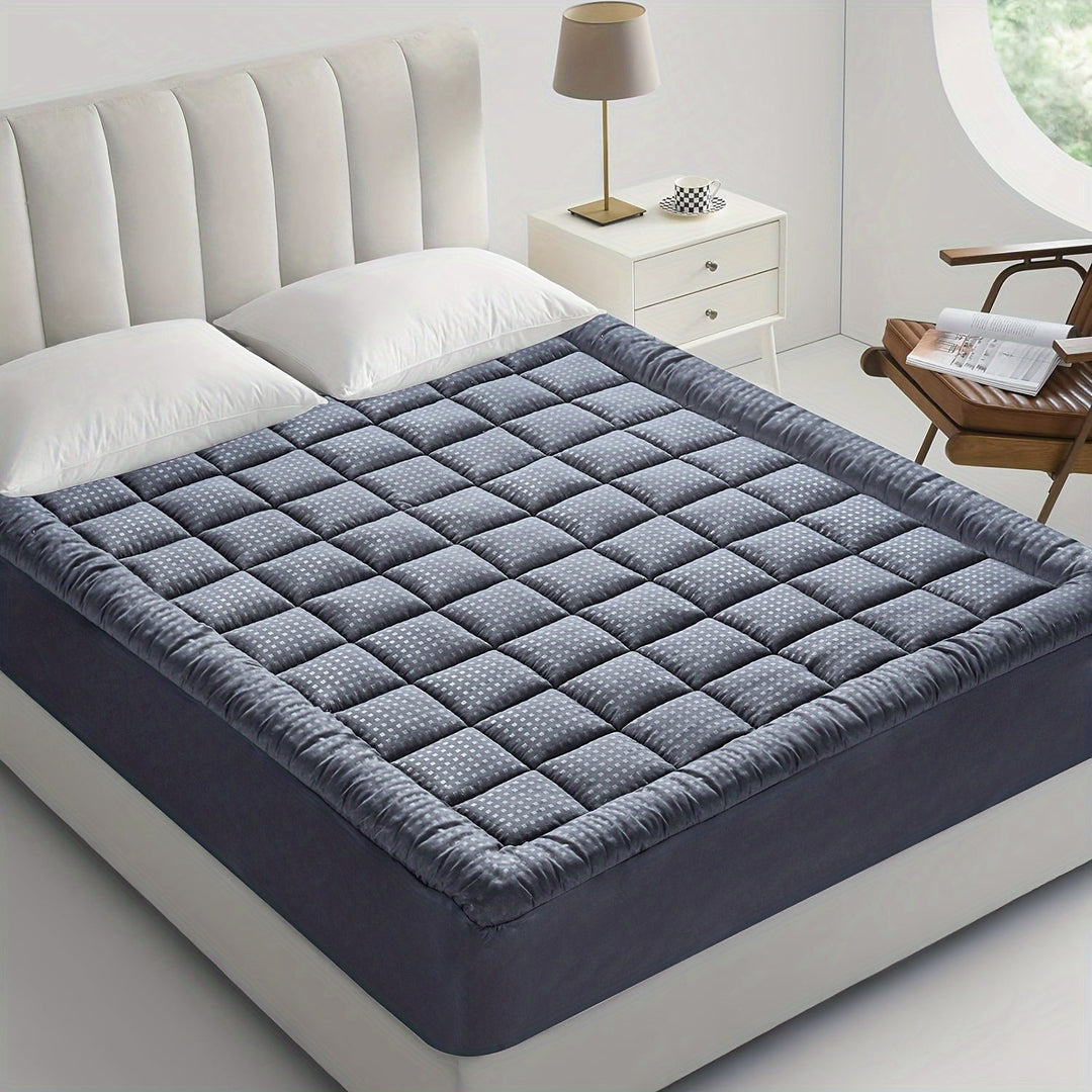 Quilted Pillow-Top Cooling Mattress Pad – Breathable and Fluffy Deep-Pocket Mattress Cover