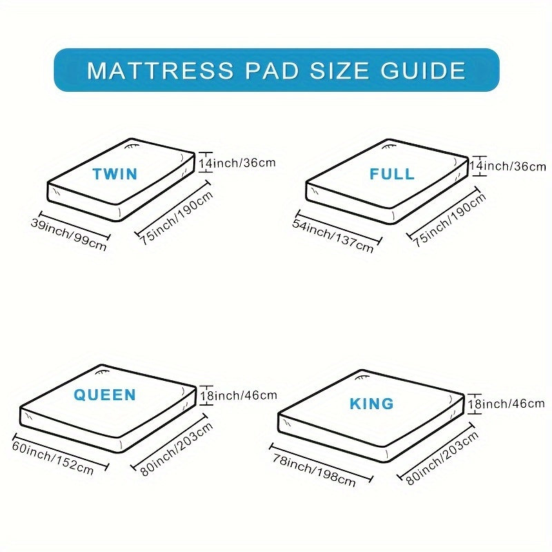 Quilted Pillow-Top Cooling Mattress Pad – Breathable and Fluffy Deep-Pocket Mattress Cover