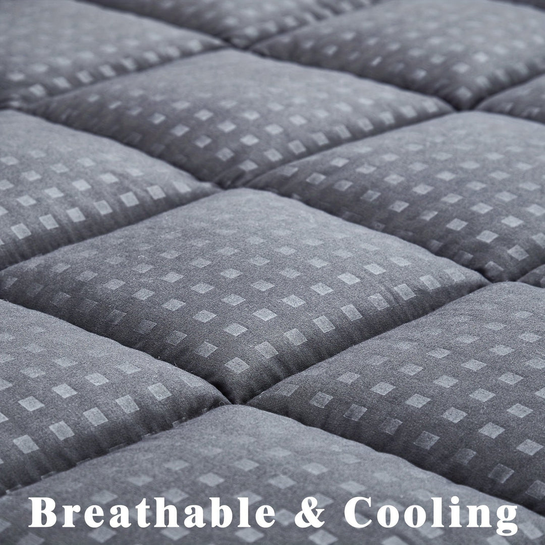 Quilted Pillow-Top Cooling Mattress Pad – Breathable and Fluffy Deep-Pocket Mattress Cover