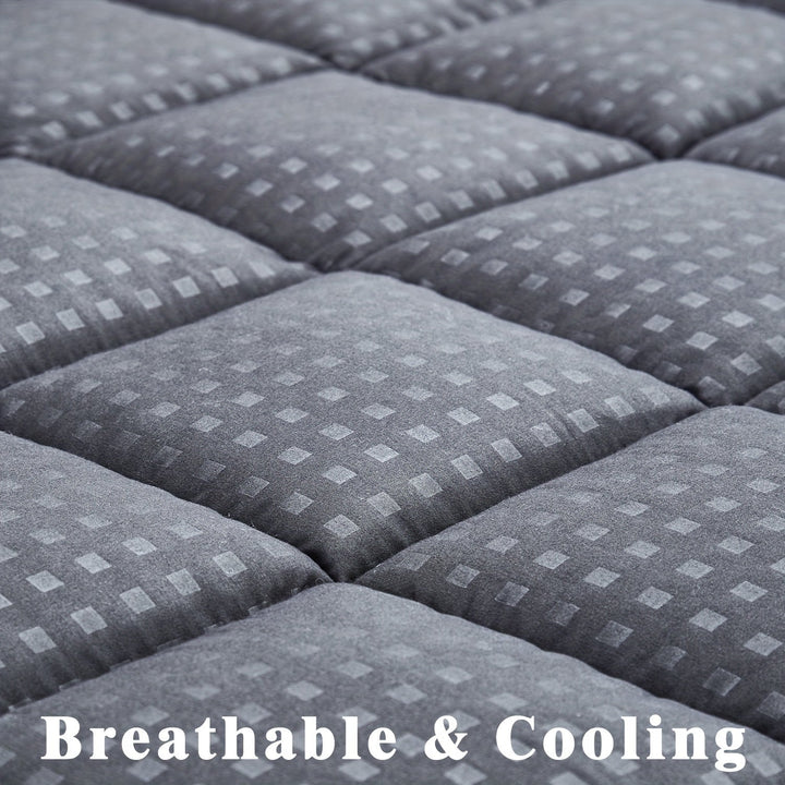 Quilted Pillow-Top Cooling Mattress Pad – Breathable and Fluffy Deep-Pocket Mattress Cover