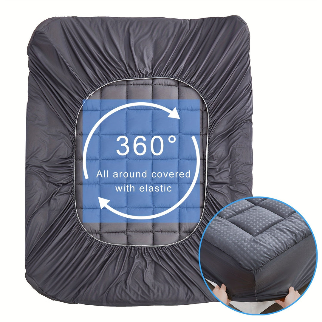 Quilted Pillow-Top Cooling Mattress Pad – Breathable and Fluffy Deep-Pocket Mattress Cover