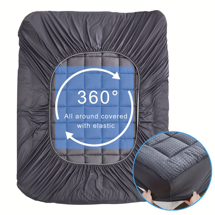 Quilted Pillow-Top Cooling Mattress Pad – Breathable and Fluffy Deep-Pocket Mattress Cover