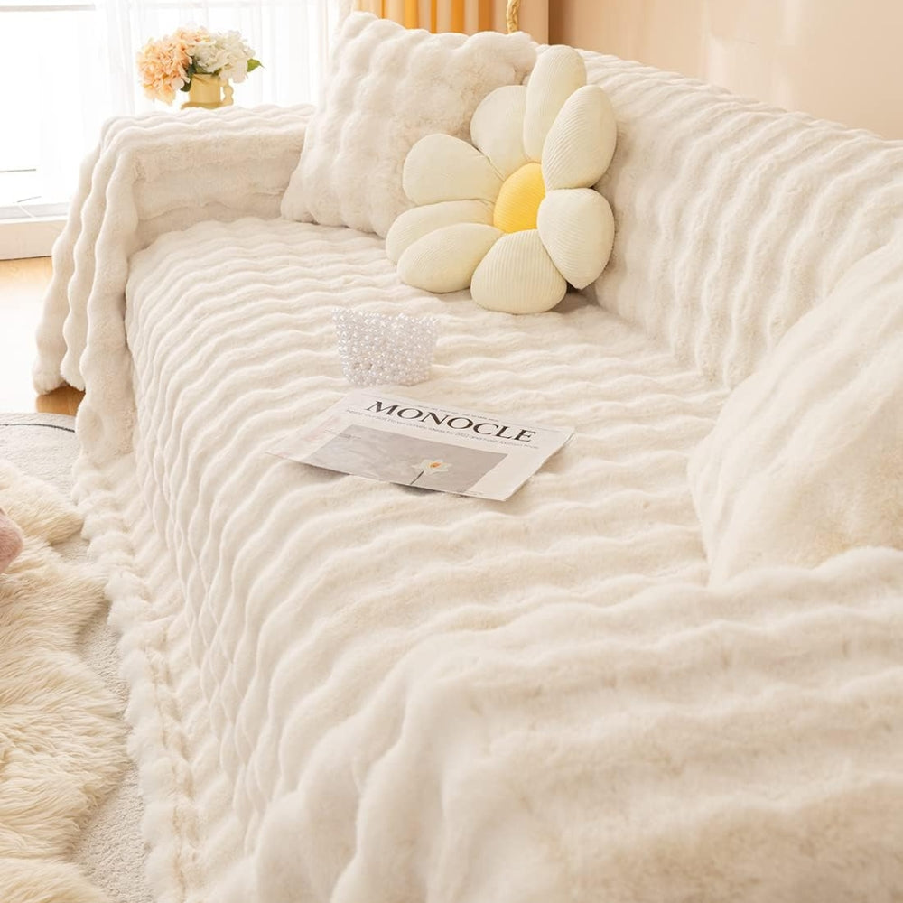 Rabbit Faux Fur Blanket Soft Sofa Cover