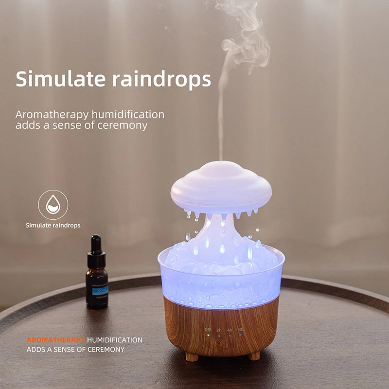 Rain Cloud Humidifier Lamp with LED Light and Raindrop Sound