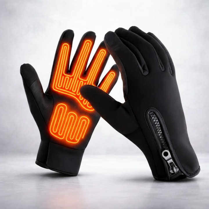 Rechargeable Battery-Heated Gloves with Waterproof Touchscreen and Water-Resistant Grip