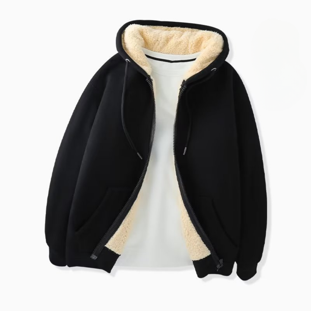Regular Fit Hooded Zip Jacket with Lined Interior – Non-Bulky Silhouette