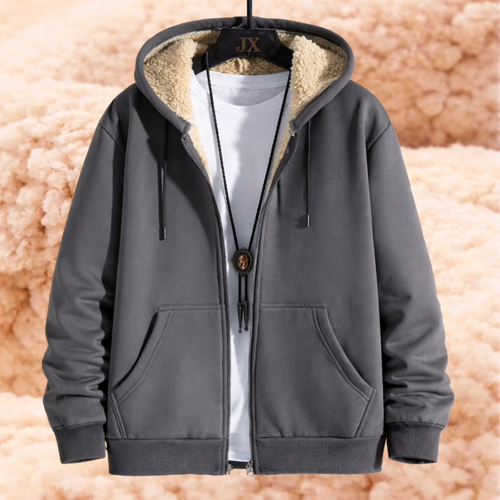 Regular Fit Hooded Zip Jacket with Lined Interior – Non-Bulky Silhouette