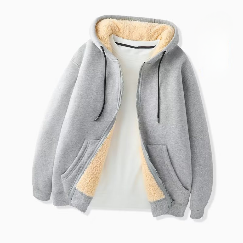 Regular Fit Hooded Zip Jacket with Lined Interior – Non-Bulky Silhouette