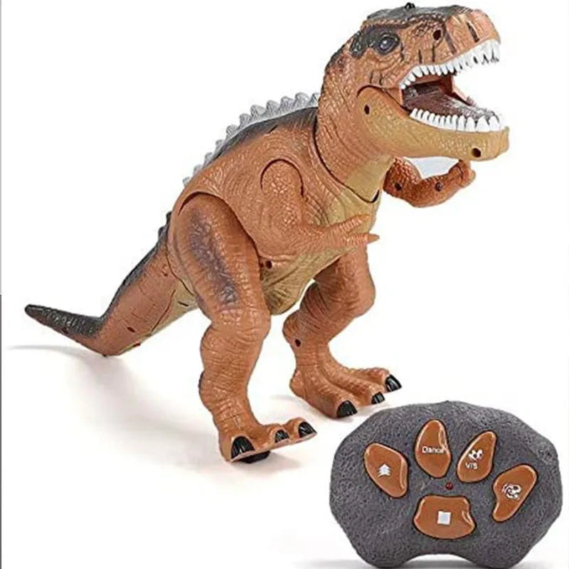 Remote Control T-Rex Dinosaur with LED Light, Walking &amp; Roaring Realistic Dinosaur Toys