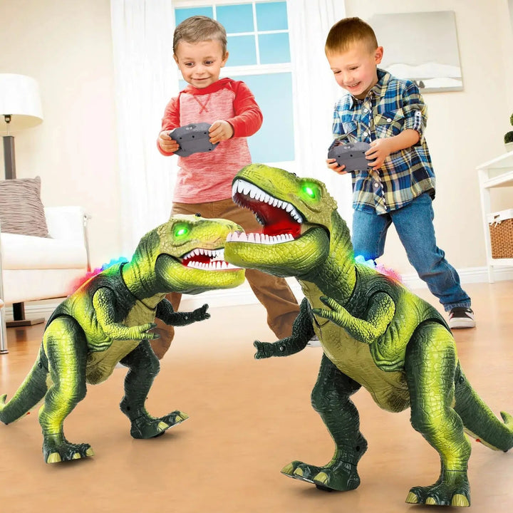 Remote Control T-Rex Dinosaur with LED Light, Walking &amp; Roaring Realistic Dinosaur Toys