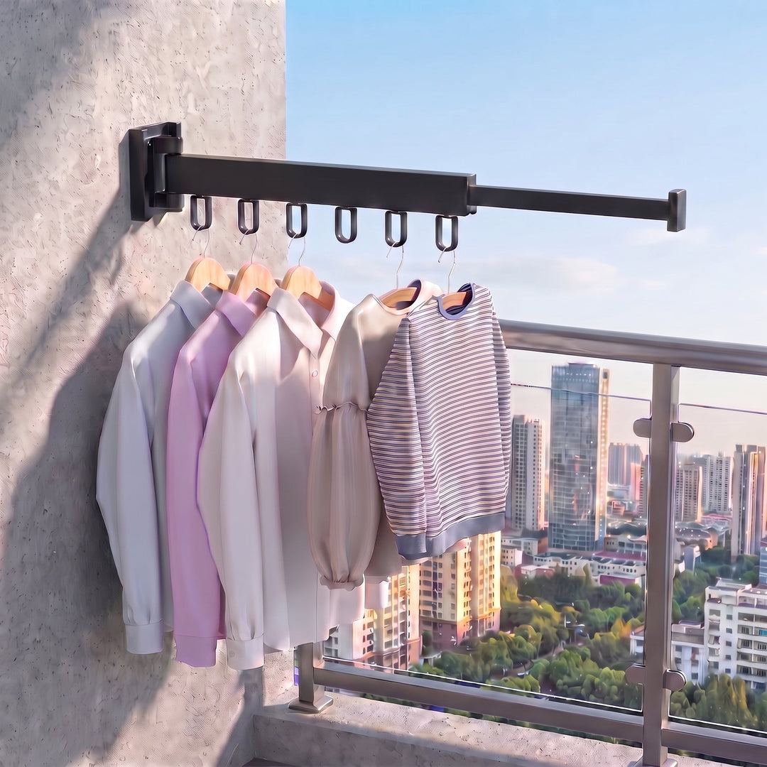 Retractable Clothes Drying Rack with Adjustable Extension Arm