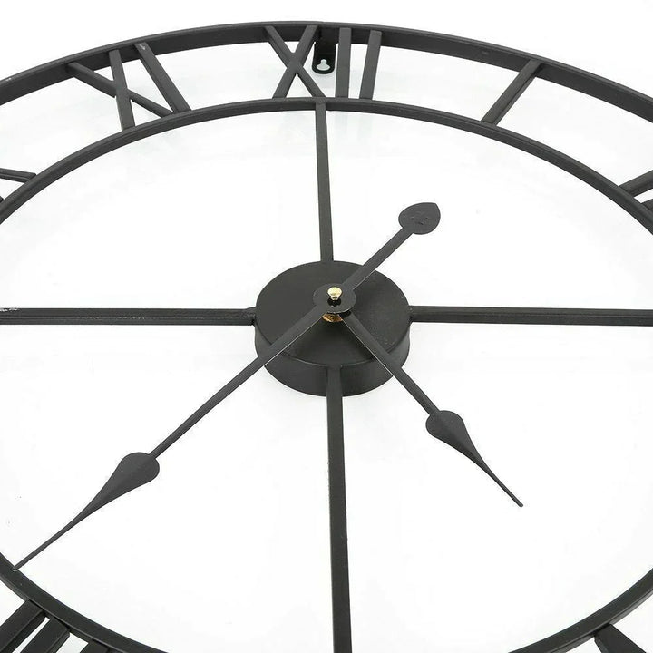 Retro Metal Roman Numeral Wall Clock