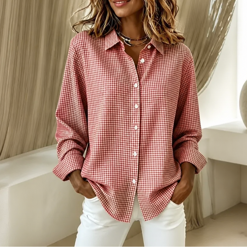 Retro Plaid Relaxed-Fit Button-Down Shirt