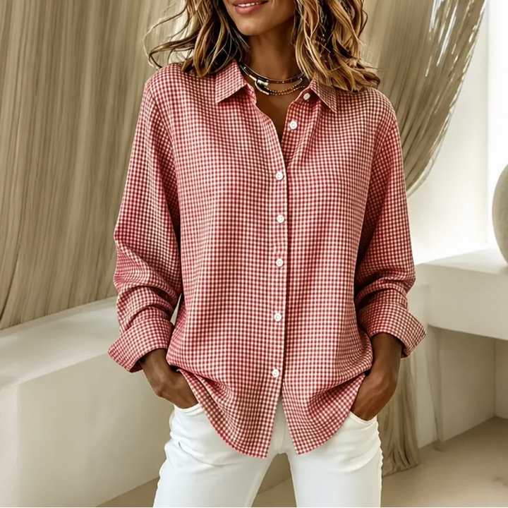 Retro Plaid Relaxed-Fit Button-Down Shirt