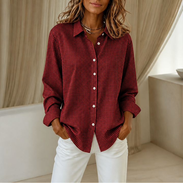 Retro Plaid Relaxed-Fit Button-Down Shirt