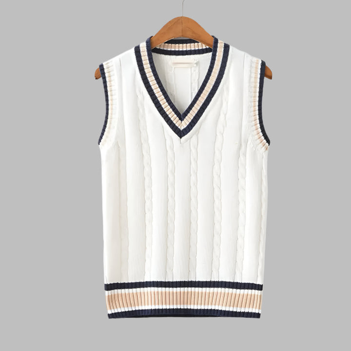 Retro Striped Preppy Sleeveless Sweater Vest
