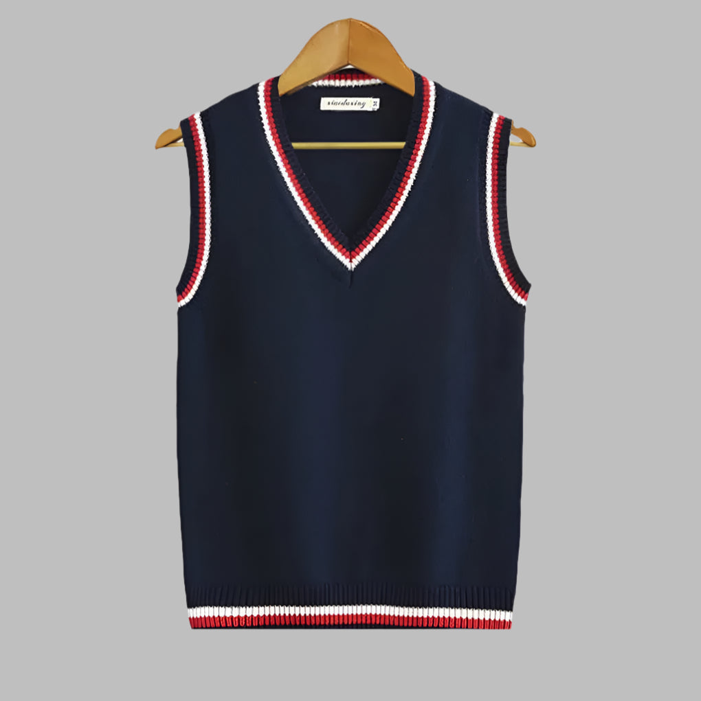 Retro Striped Preppy Sleeveless Sweater Vest