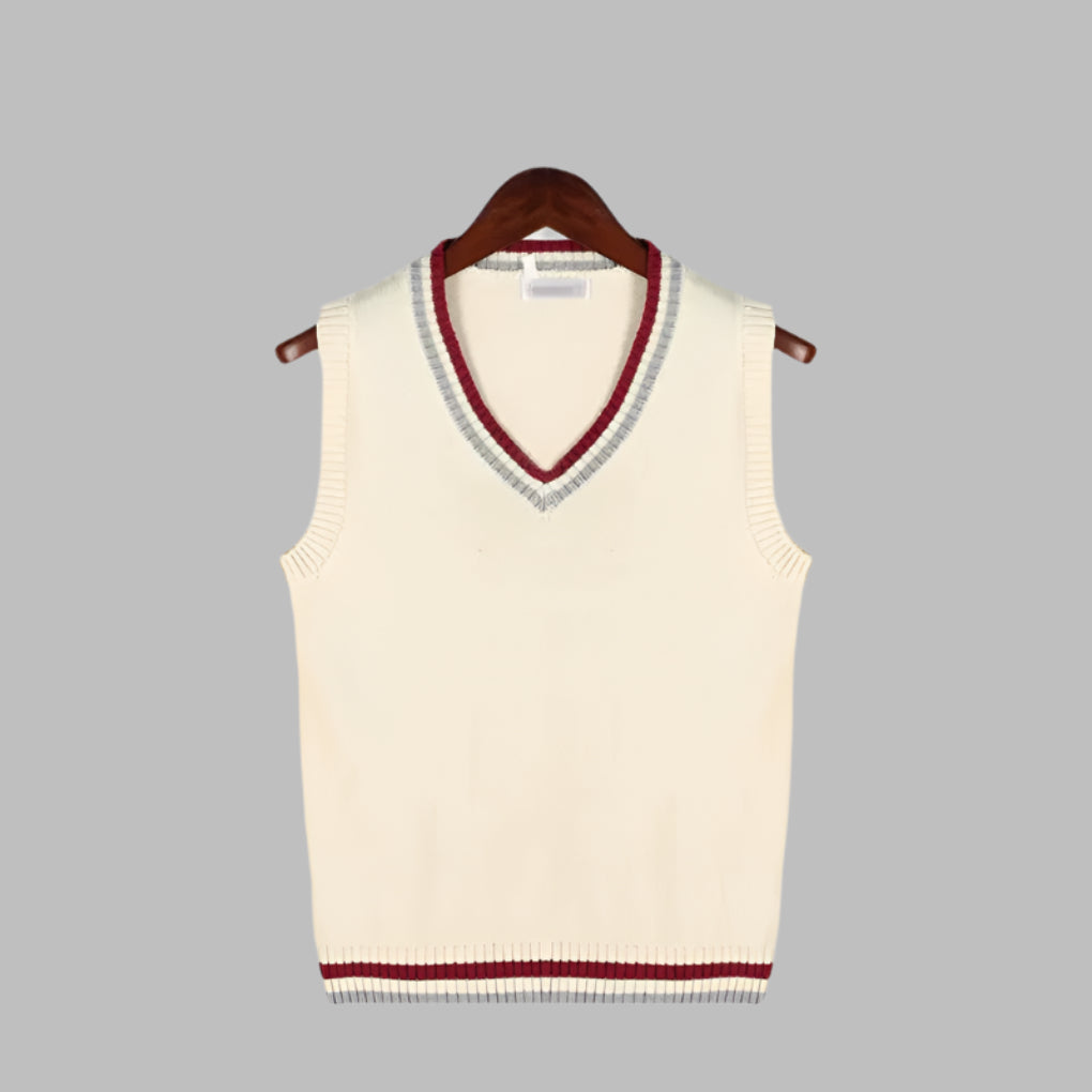 Retro Striped Preppy Sleeveless Sweater Vest