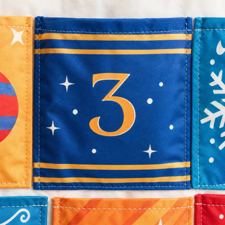 Reusable Fillable Hanging Advent Calendar – Fabric &amp; Wood Wall Calendar with 24 Pockets