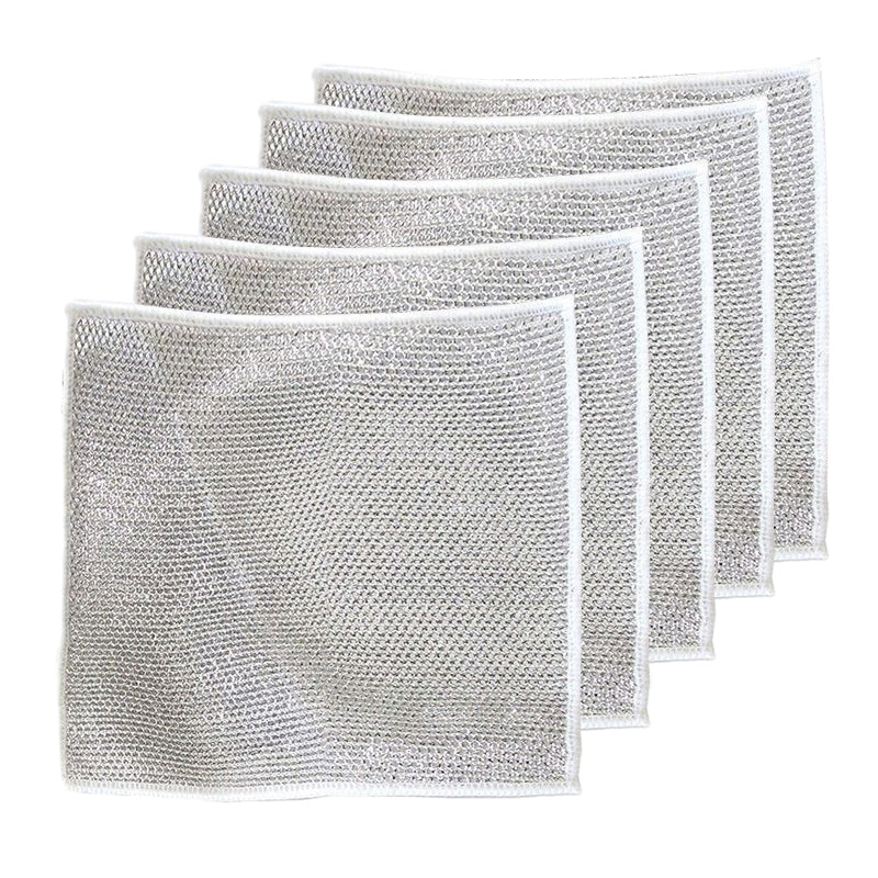 Reusable Non-Scratch Nylon Mesh Scrub Dishcloth Set