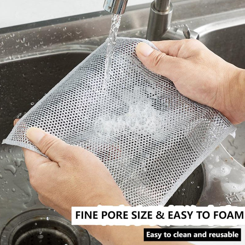 Reusable Non-Scratch Nylon Mesh Scrub Dishcloth Set