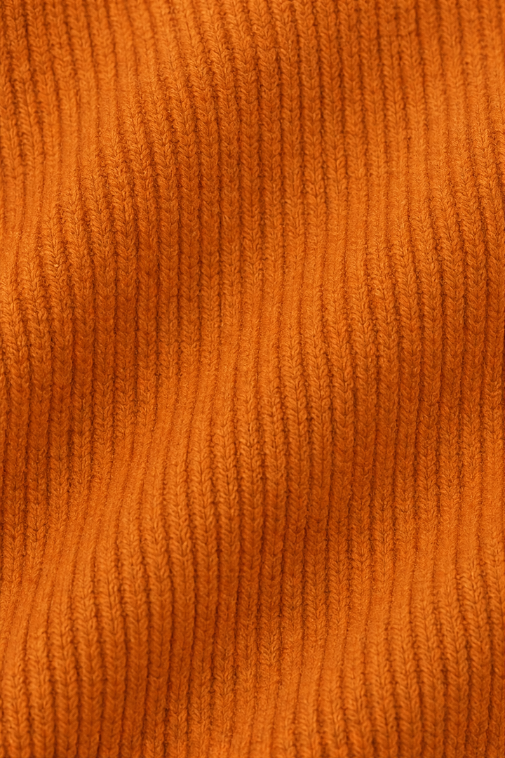 Ribbed V-Neck Relaxed Knit Sweater