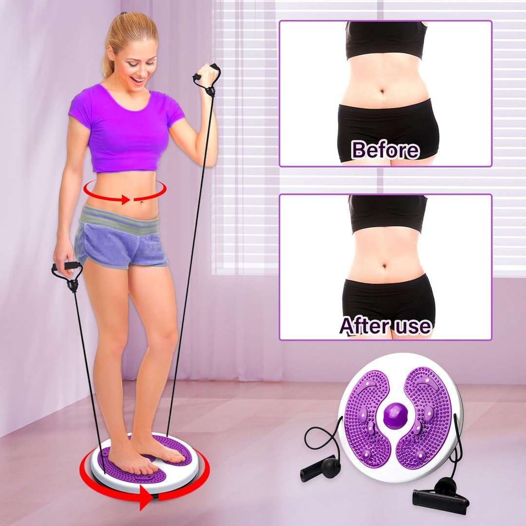 Rotating Balance Board with Resistance Bands