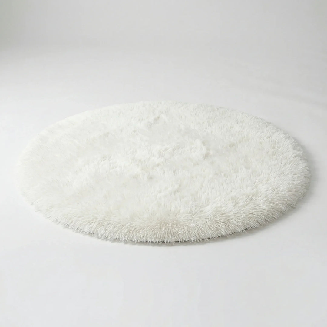Round High-Pile Shag Rug