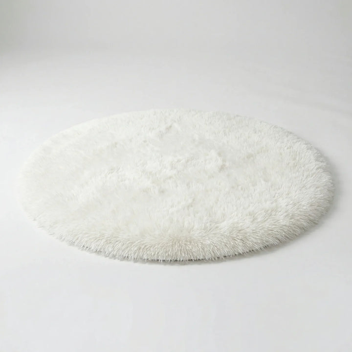 Round High-Pile Shag Rug