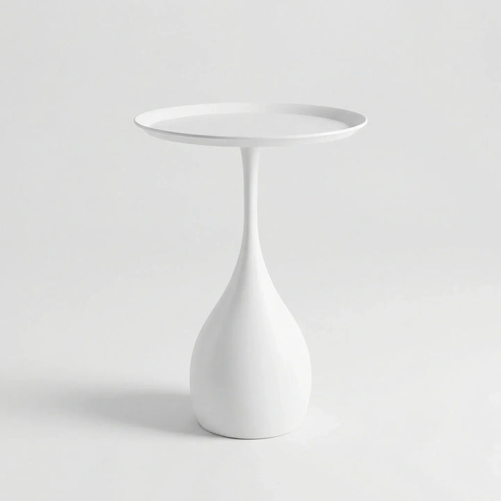 Round Side Table with Delicate Pedestal Base