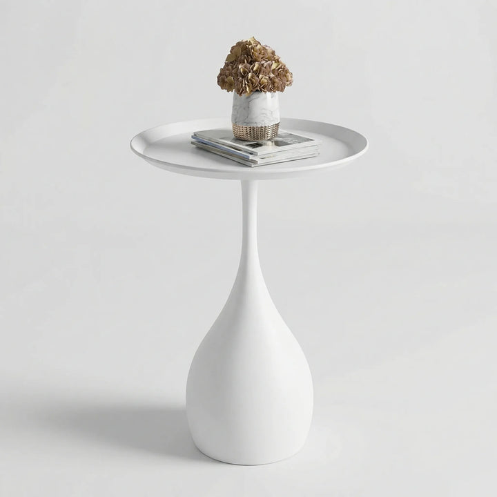 Round Side Table with Delicate Pedestal Base