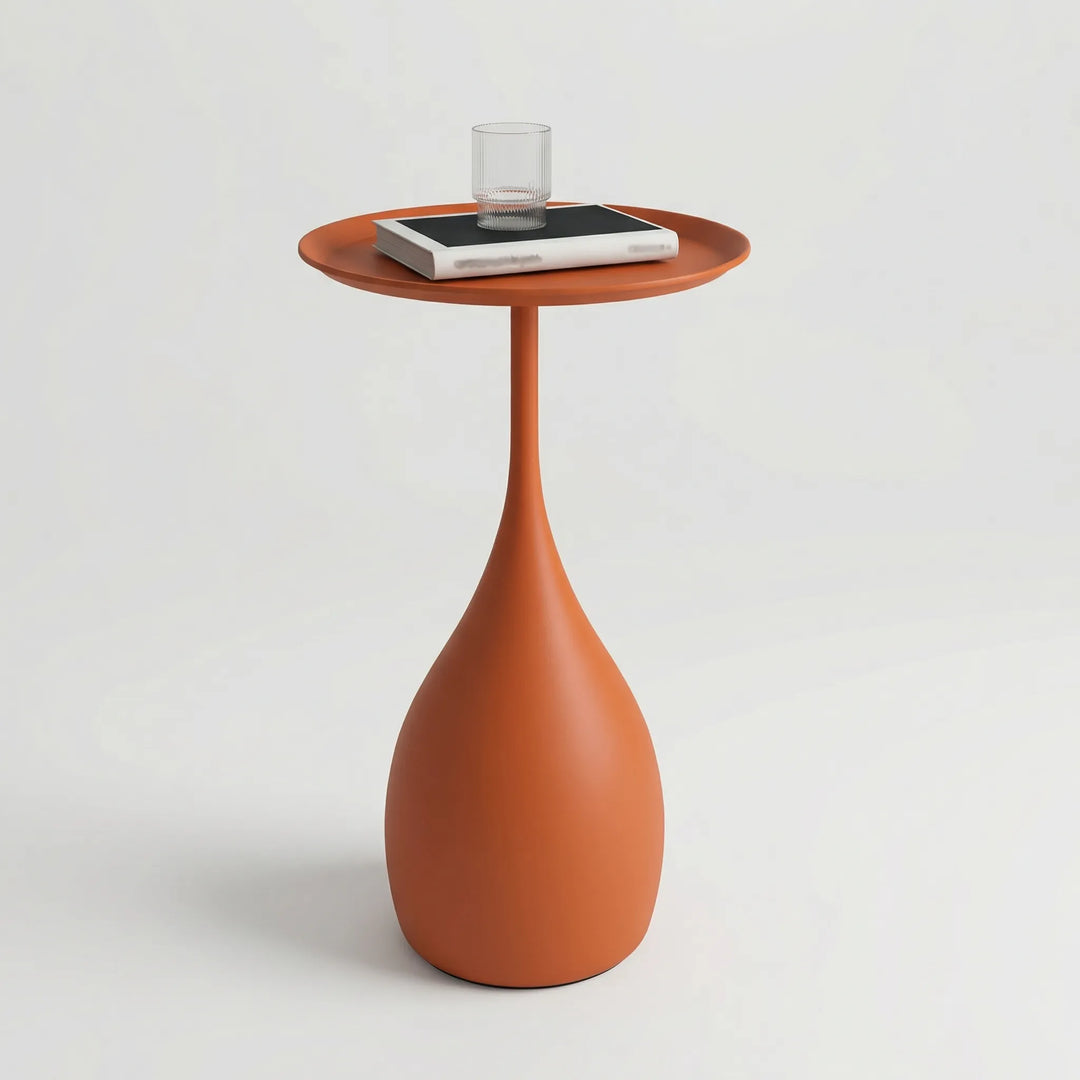 Round Side Table with Delicate Pedestal Base